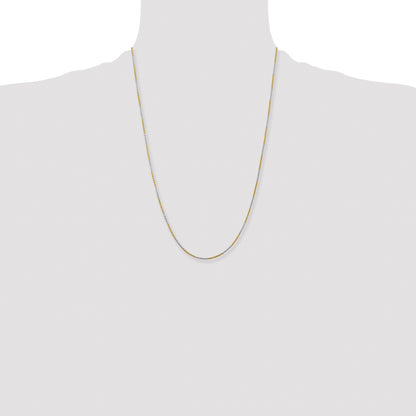 Brass/White Chisel Two-Tone Brass 1.00mm 24 Inch Snake Chain