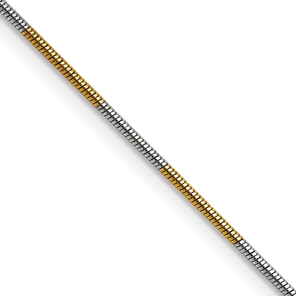 Brass/White Chisel Two-Tone Brass 1.00mm Snake Chain Necklace