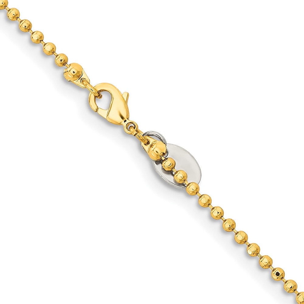 Brass/White Chisel Gold-Tone Brass 2.00mm Plated Ball Chain Necklace