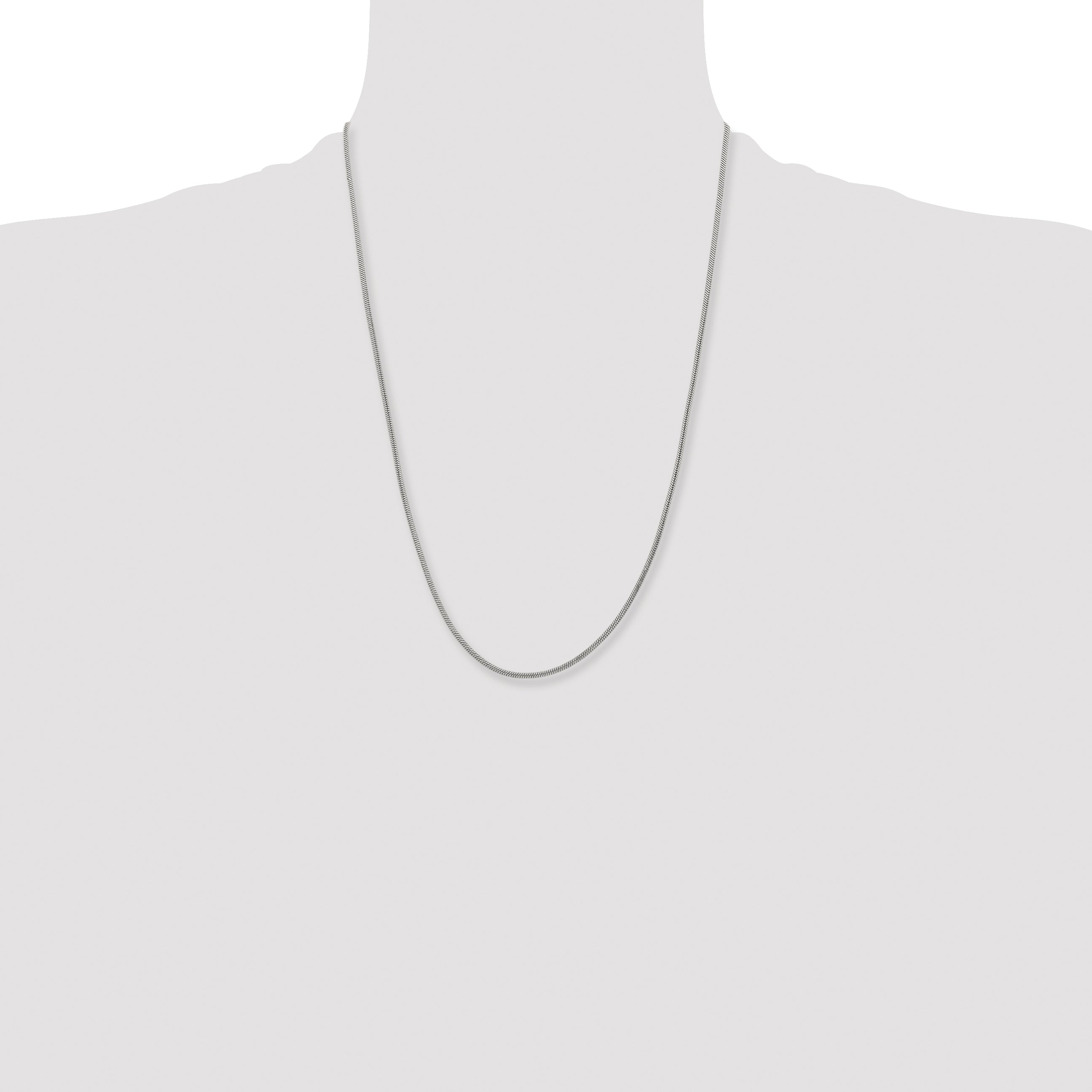 Stainless Steel Chisel Polished 2mm 24 Inch Snake Chain