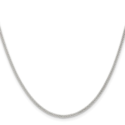 Stainless Steel Chisel Polished 2mm 18 Inch Bismark Chain Necklace
