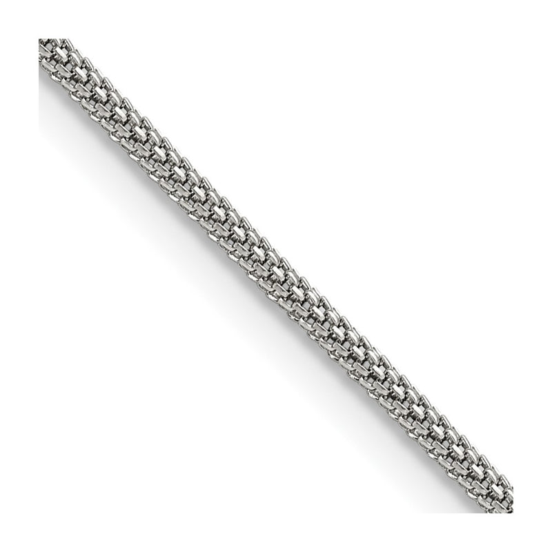 Stainless Steel Chisel Polished 2mm 20 Inch Bismark Chain Necklace