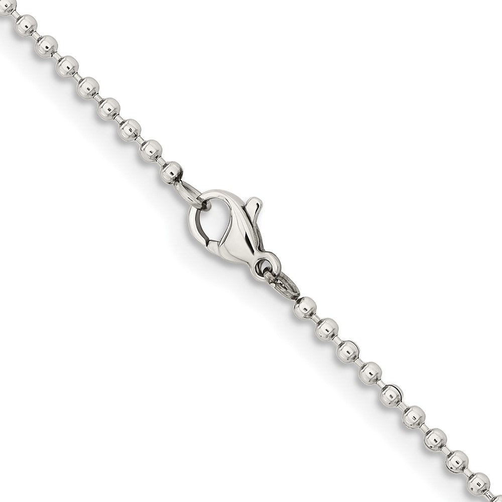 Stainless Steel Chisel Polished 2mm 18 Inch Ball Chain Necklace