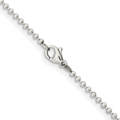 Stainless Steel Chisel Polished 2mm 18 Inch Ball Chain Necklace