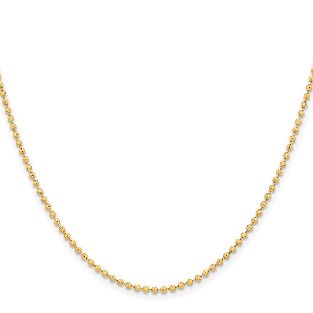Stainless Steel Chisel Polished Yellow Ip-Plated 2mm 22 Inch Ball Chain Necklace