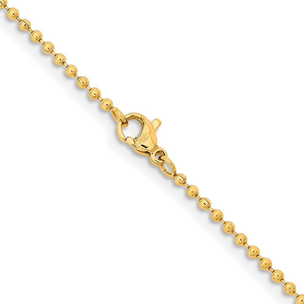 Stainless Steel Chisel Polished Yellow Ip-Plated 2mm 22 Inch Ball Chain Necklace