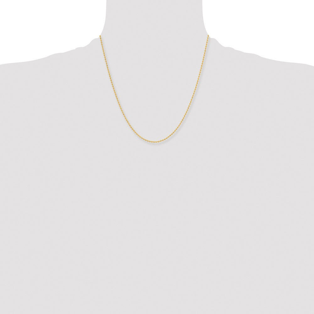 Stainless Steel Chisel Polished Yellow Ip-Plated 2mm Ball Chain Necklace