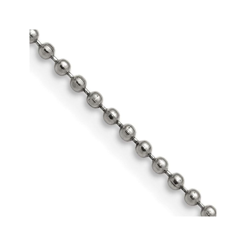 Stainless Steel Chisel Polished 2mm 16 Inch Ball Chain Necklace
