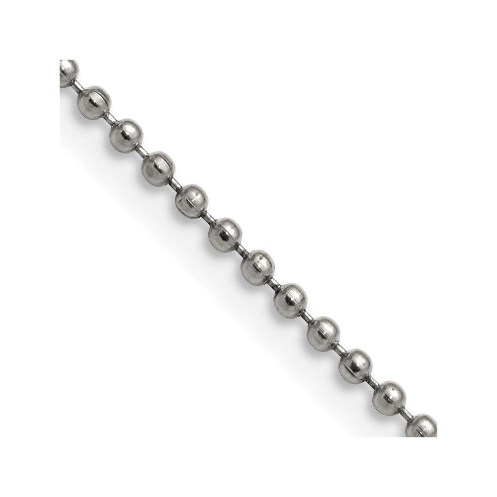 Stainless Steel Chisel Polished 2mm 18 Inch Ball Chain Necklace