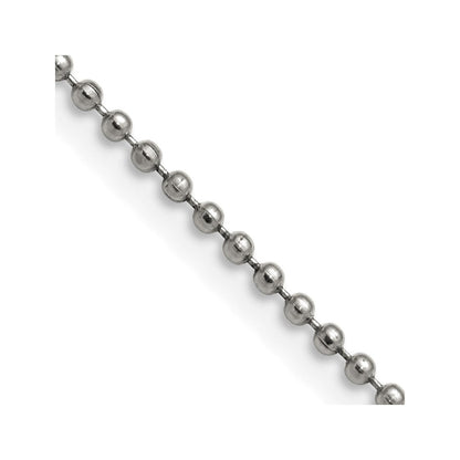 Stainless Steel Chisel Polished 2mm 18 Inch Ball Chain Necklace