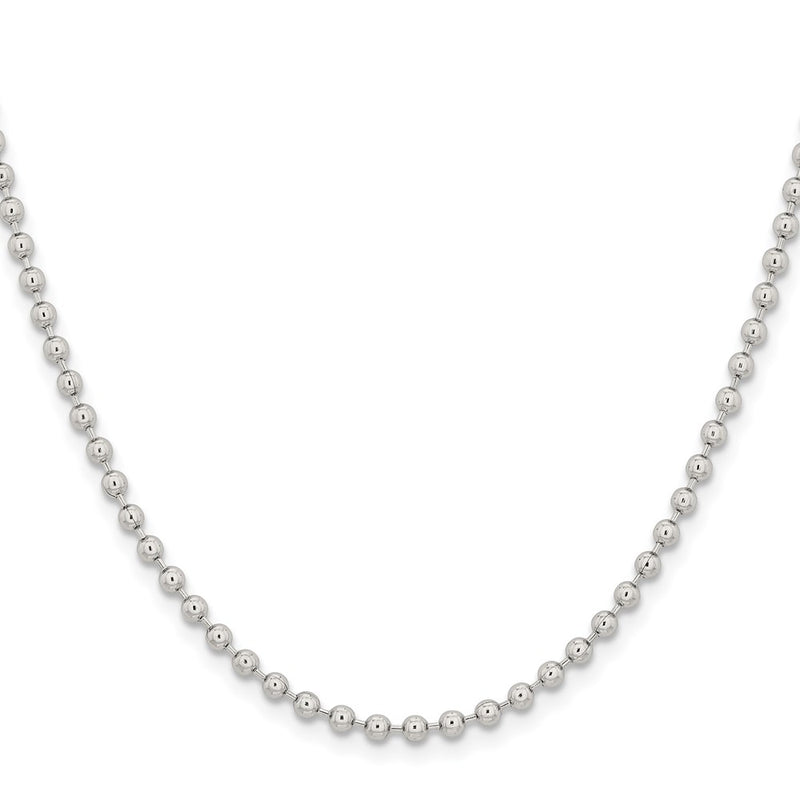 Stainless Steel Chisel Polished 3mm 30 Inch Ball Chain Necklace