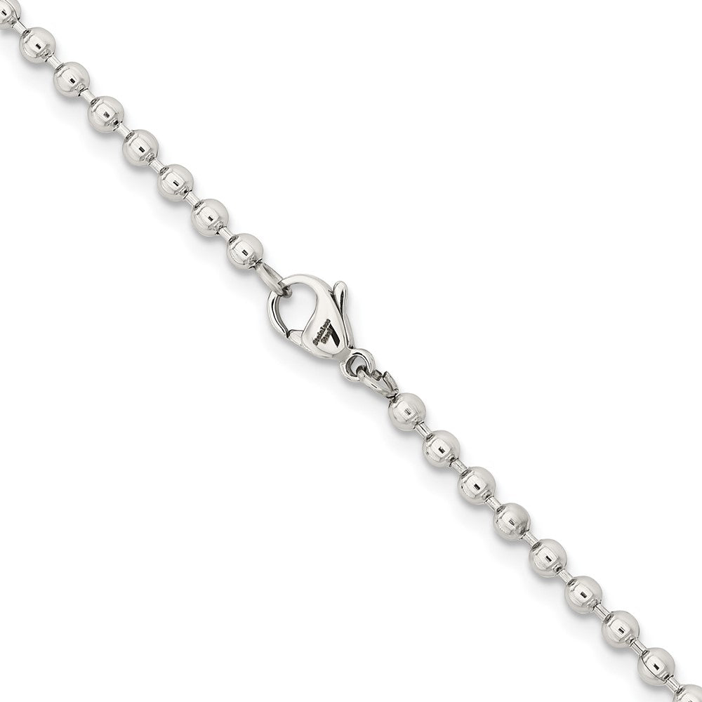 Stainless Steel Chisel Polished 3mm 18 Inch Ball Chain Necklace