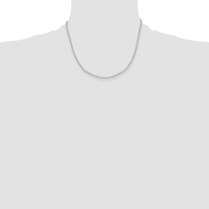 Stainless Steel Chisel Polished 3mm 18 Inch Ball Chain Necklace