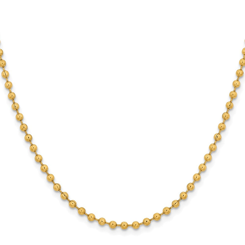 Stainless Steel Chisel Polished Yellow Ip-Plated 3mm 20 Inch Ball Chain Necklace
