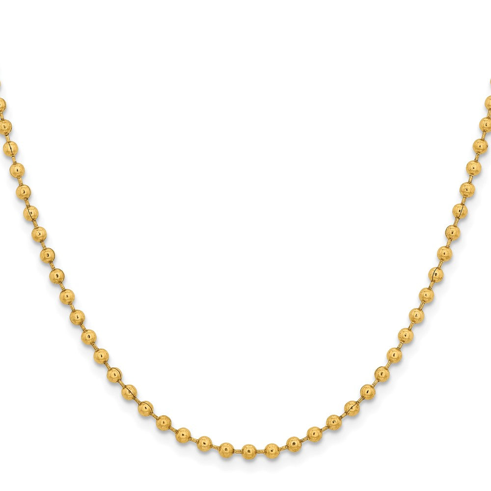 Stainless Steel Chisel Polished Yellow Ip-Plated 3mm 24 Inch Ball Chain Necklace