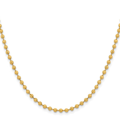 Stainless Steel Chisel Polished Yellow Ip-Plated 3mm 24 Inch Ball Chain Necklace