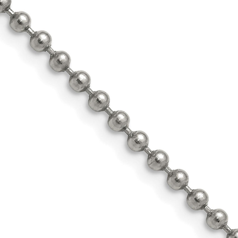 Stainless Steel Chisel Polished 3mm 30 Inch Ball Chain Necklace