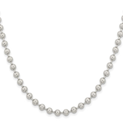 Stainless Steel Chisel Polished 5mm Ball Chain Necklace
