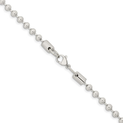Stainless Steel Chisel Polished 5mm Ball Chain Necklace