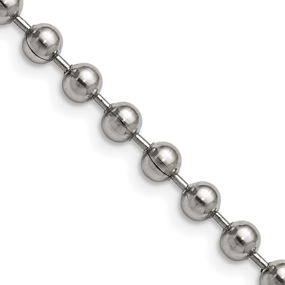 Stainless Steel Chisel Polished 5mm Ball Chain Necklace