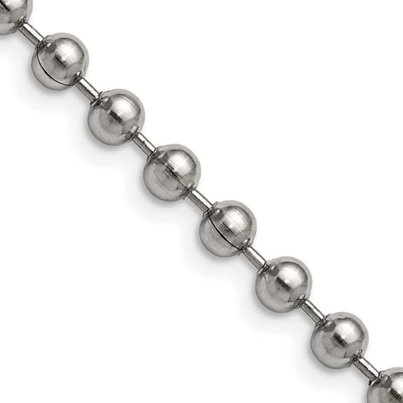 Stainless Steel Chisel Polished 5mm 22 Inch Ball Chain Necklace