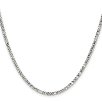 Stainless Steel Chisel Polished 3mm 20 Inch Curb Chain Necklace