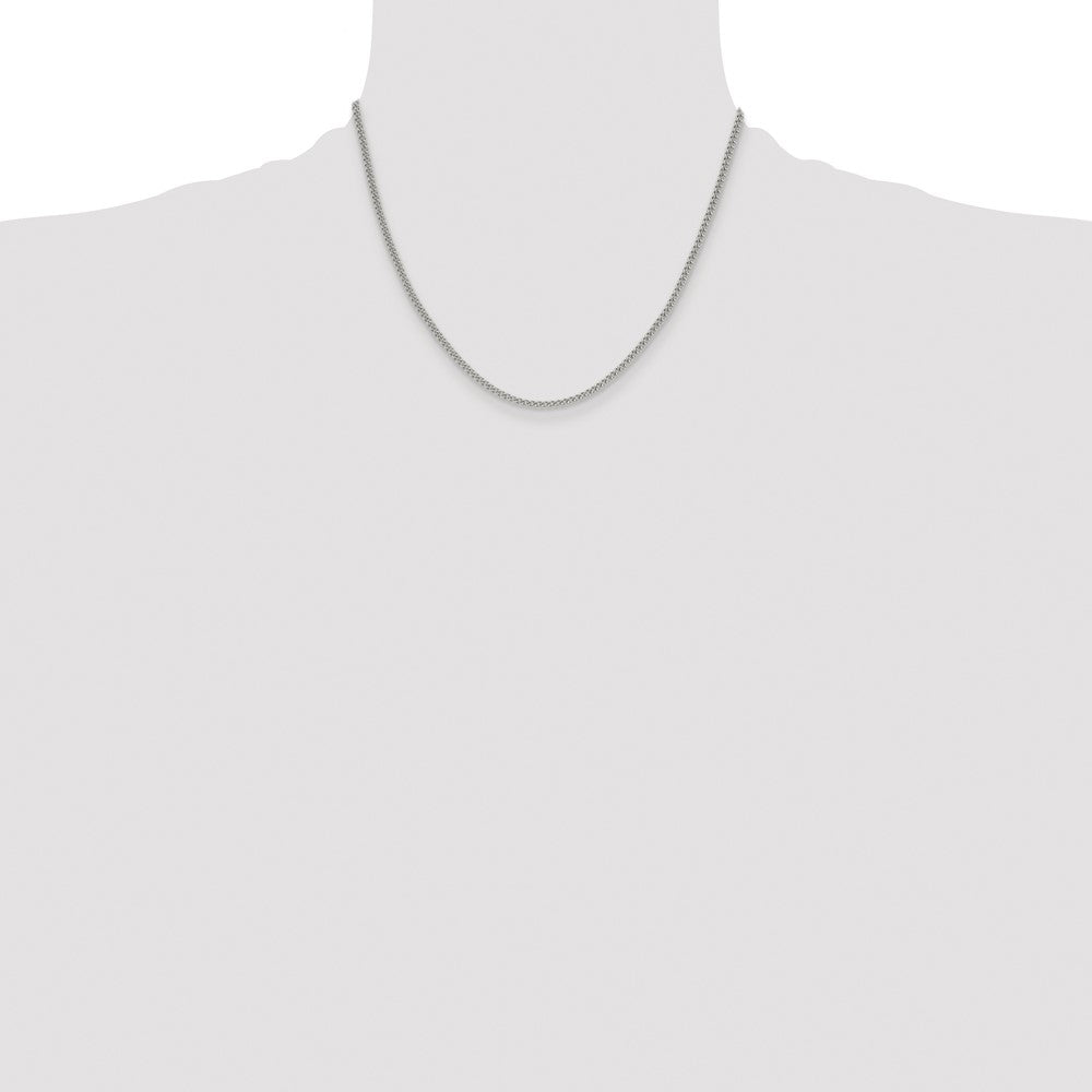 Stainless Steel Chisel Polished 3mm 18 Inch Curb Chain Necklace