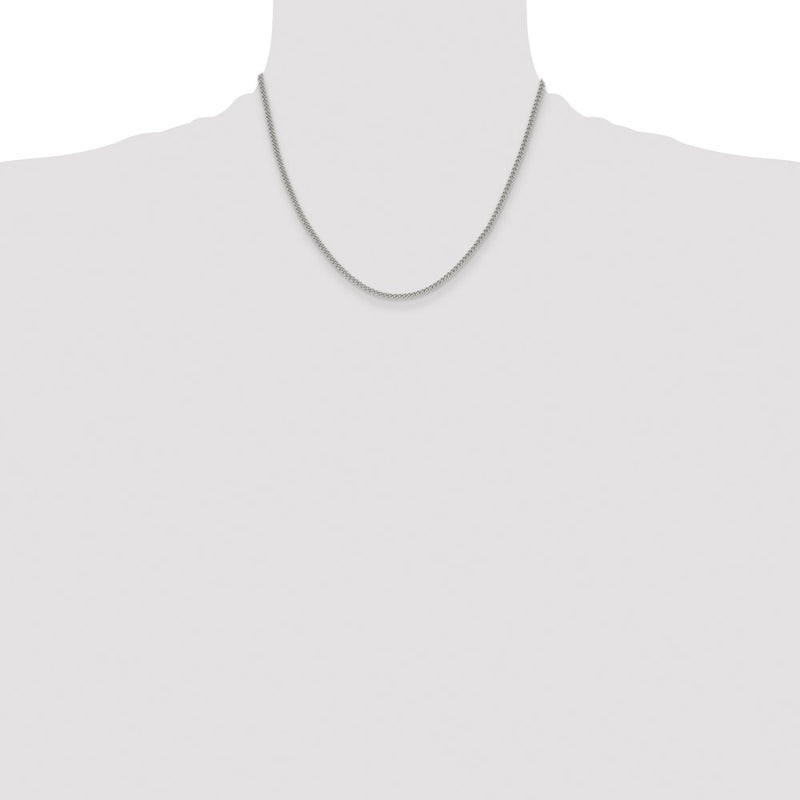 Stainless Steel Chisel Polished 3mm 18 Inch Curb Chain Necklace