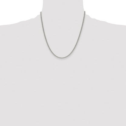 Stainless Steel Chisel Polished 3mm 20 Inch Curb Chain Necklace