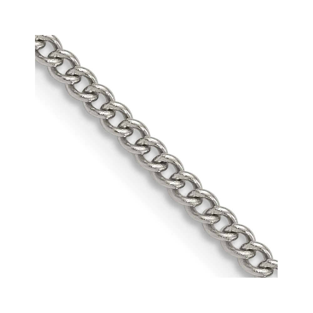 Stainless Steel Chisel Polished 3mm 18 Inch Curb Chain Necklace