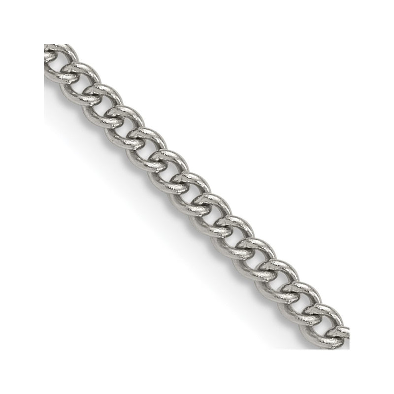 Stainless Steel Chisel Polished 3mm 20 Inch Curb Chain Necklace