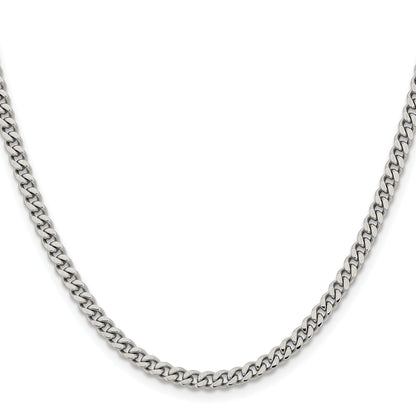 Stainless Steel Chisel Polished 4mm 18 Inch Curb Chain