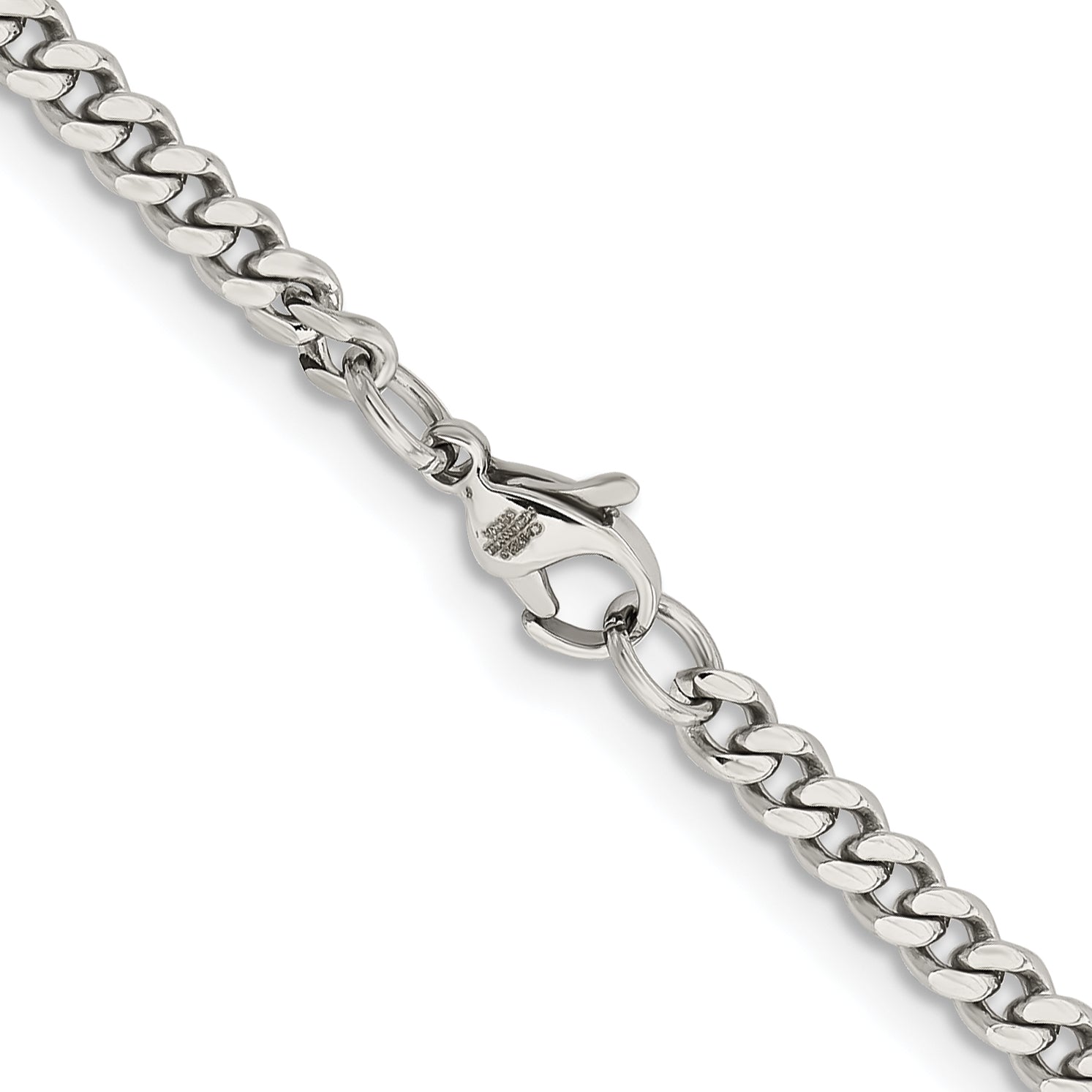 Stainless Steel Chisel Polished 4mm 18 Inch Curb Chain