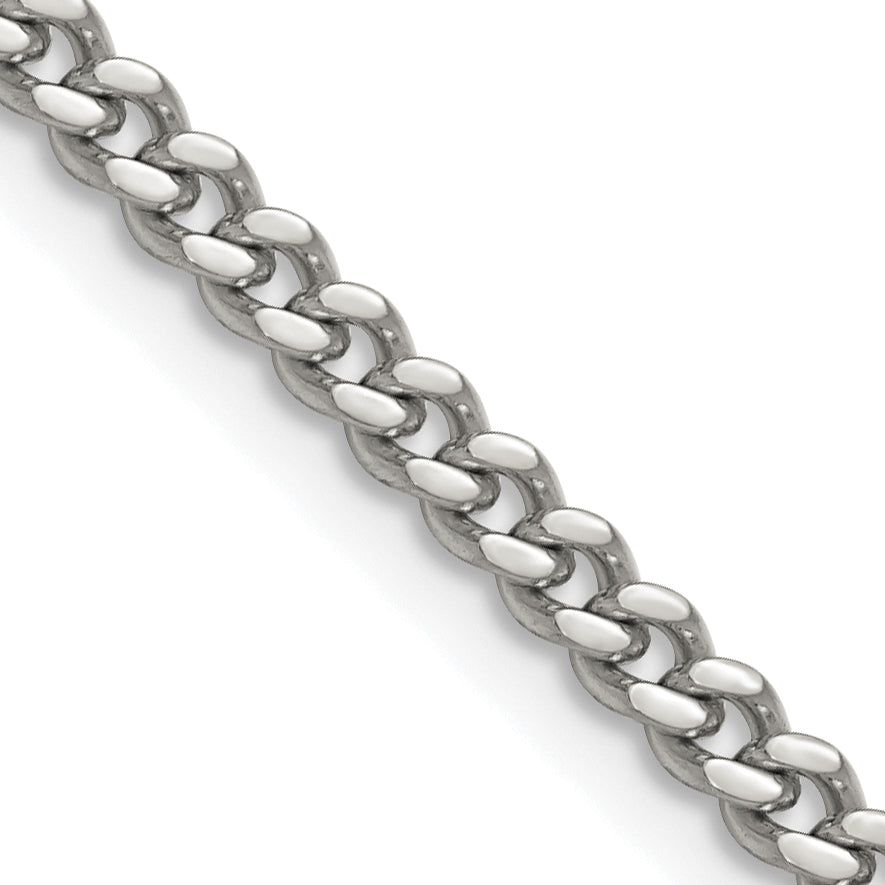 Stainless Steel Chisel Polished 4mm 18 Inch Curb Chain