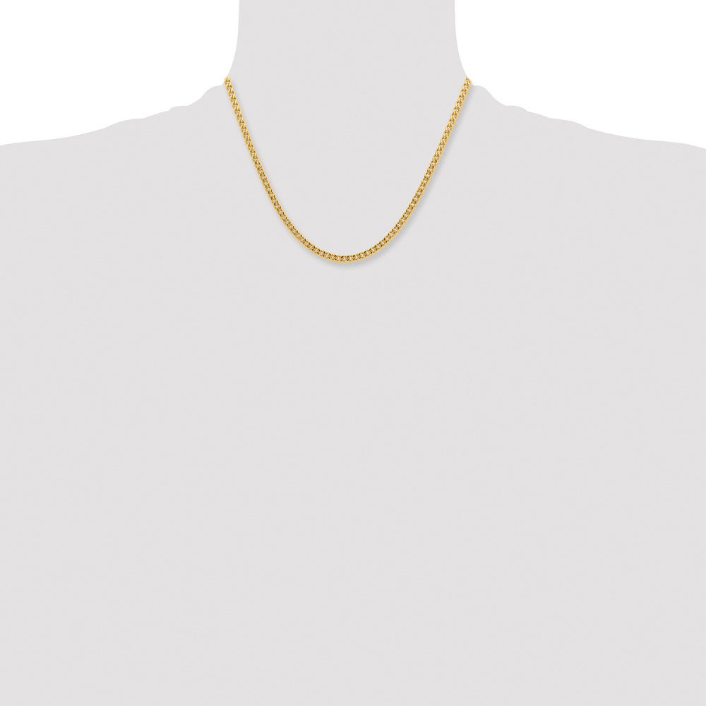 Stainless Steel Chisel Polished Yellow Ip-Plated 4mm Curb Chain Necklace