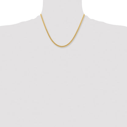 Stainless Steel Chisel Polished Yellow Ip-Plated 4mm Curb Chain Necklace