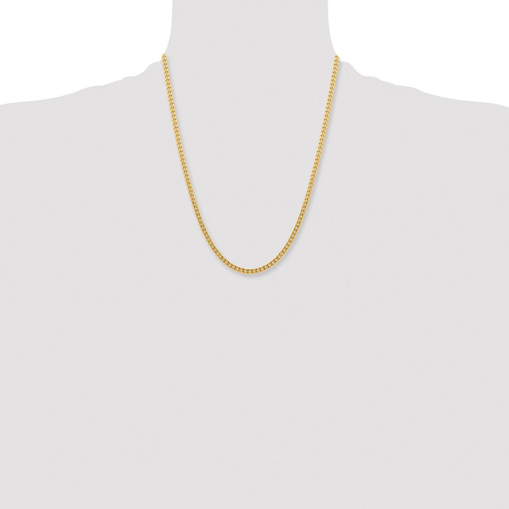 Stainless Steel Chisel Polished Yellow Ip-Plated 4mm 22 Inch Curb Chain Necklace