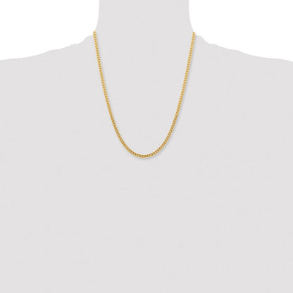 Stainless Steel Chisel Polished Yellow Ip-Plated 4mm 22 Inch Curb Chain Necklace