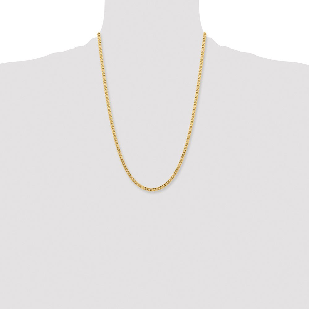 Stainless Steel Chisel Polished Yellow Ip-Plated 4mm 24 Inch Curb Chain Necklace