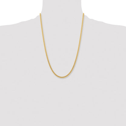 Stainless Steel Chisel Polished Yellow Ip-Plated 4mm 24 Inch Curb Chain Necklace