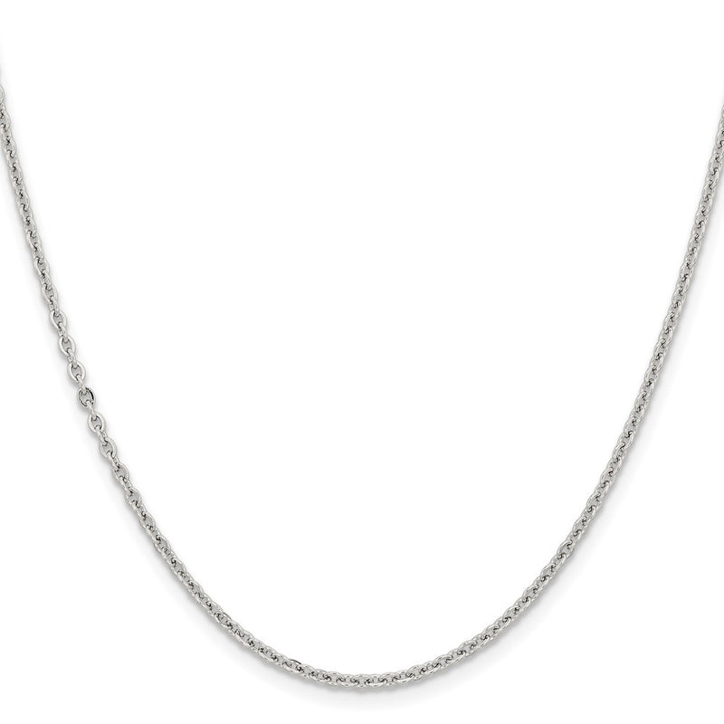 Stainless Steel Chisel Polished 2.3mm 20 Inch Cable Chain Necklace