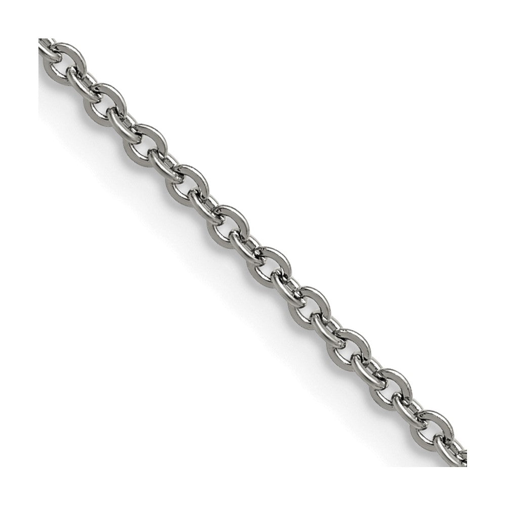Stainless Steel Chisel Polished 2.3mm 18 Inch Cable Chain Necklace