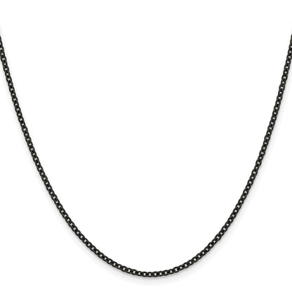 Stainless Steel Chisel Polished Black Ip-Plated 2.3mm 20 Inch Cable Chain Necklace