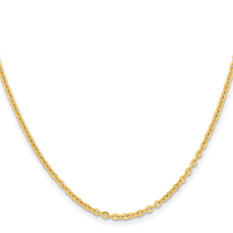 Stainless Steel Chisel Polished Yellow Ip-Plated 2.3mm 22 Inch Cable Chain Necklace