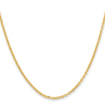 Stainless Steel Chisel Polished Yellow Ip-Plated 2.3mm Cable Chain Necklace
