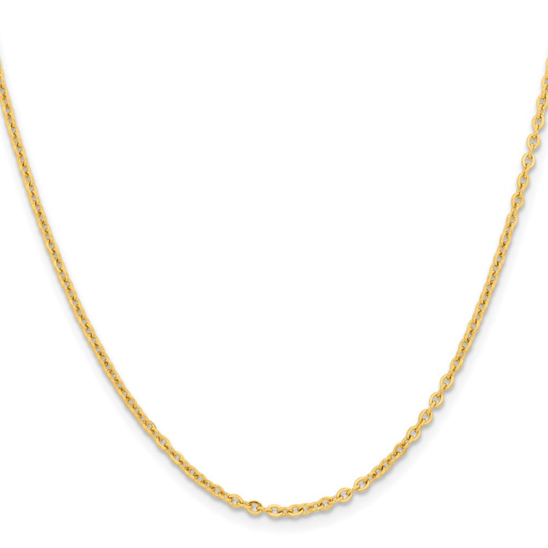 Stainless Steel Chisel Polished Yellow Ip-Plated 2.3mm 24 Inch Cable Chain Necklace