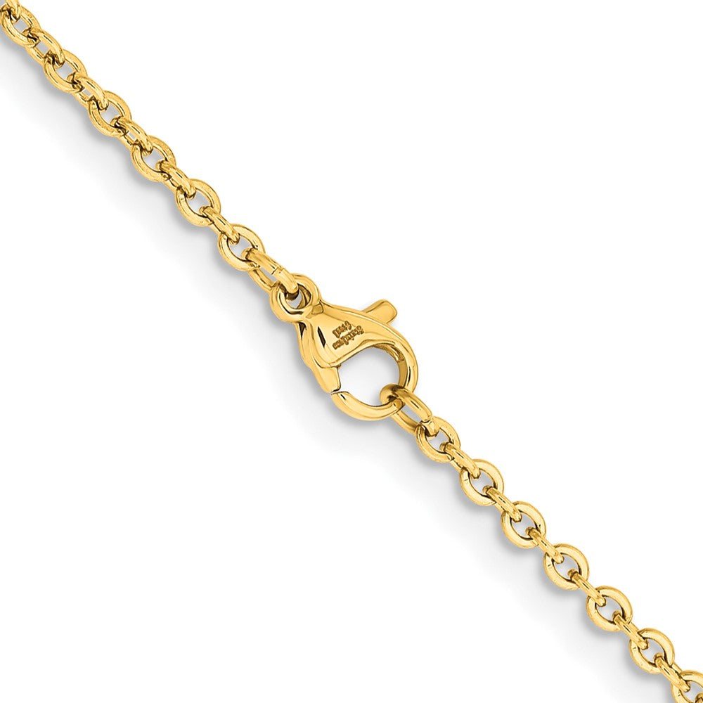 Stainless Steel Chisel Polished Yellow Ip-Plated 2.3mm Cable Chain Necklace