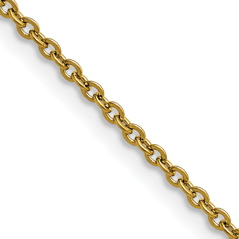 Stainless Steel Chisel Polished Yellow Ip-Plated 2.3mm 22 Inch Cable Chain Necklace