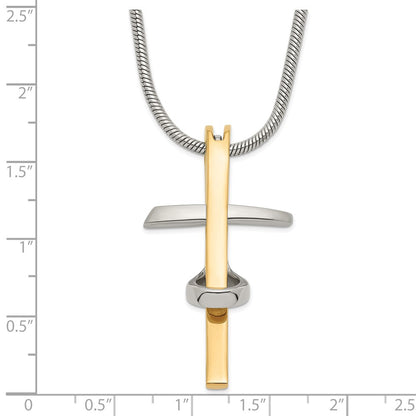 Stainless Steel Gold Ip-Plated Cross Necklace