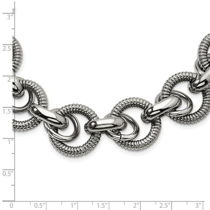 Stainless Steel Polished Fancy Link Chain Necklace